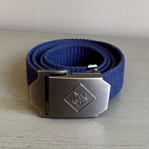 BSA Cub Scout Blue Uniform Belt Silver Buckle Boy Scout Approx. 33" (Cut to Fit)